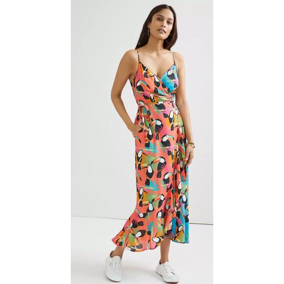 Farm Rio Toucans Wrap Maxi Dress - Picture 1 of 11